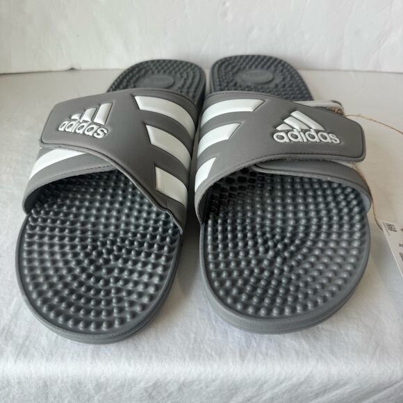 NIB Adidas Adissage Post Workout Massage Slides Men's Size 18 Gray Adjustable - Picture 4 of 7